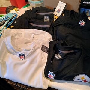 Bundle You Get All 5. NFL Pittsburgh Steelers Men's Jerseys - Black and White
